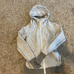 Lulu lemon grey full zip up scuba jacket